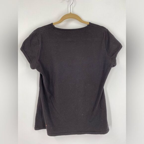 Women’s Round Neck Short Sleeve Heart Patch Work Design Teeshirt size M - Picture 2 of 2